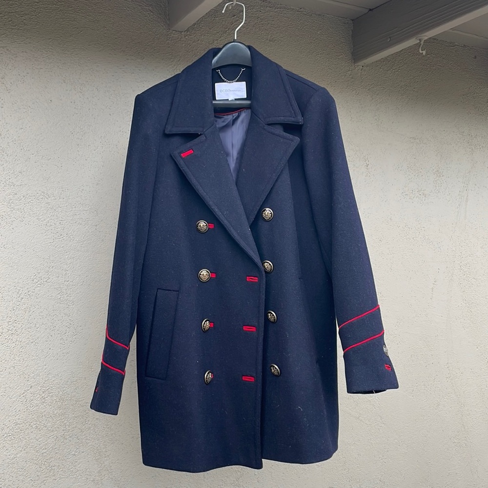 BCBGeneration, Coat, Black & Red, NWOT